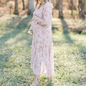 VICI Frolic Floral Tiered Boho Midi Dress